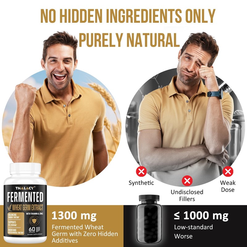 Thalacy Spermidine Supplements 13mg - 1300mg Wheat Germ Extract Capsules Pote... gallery