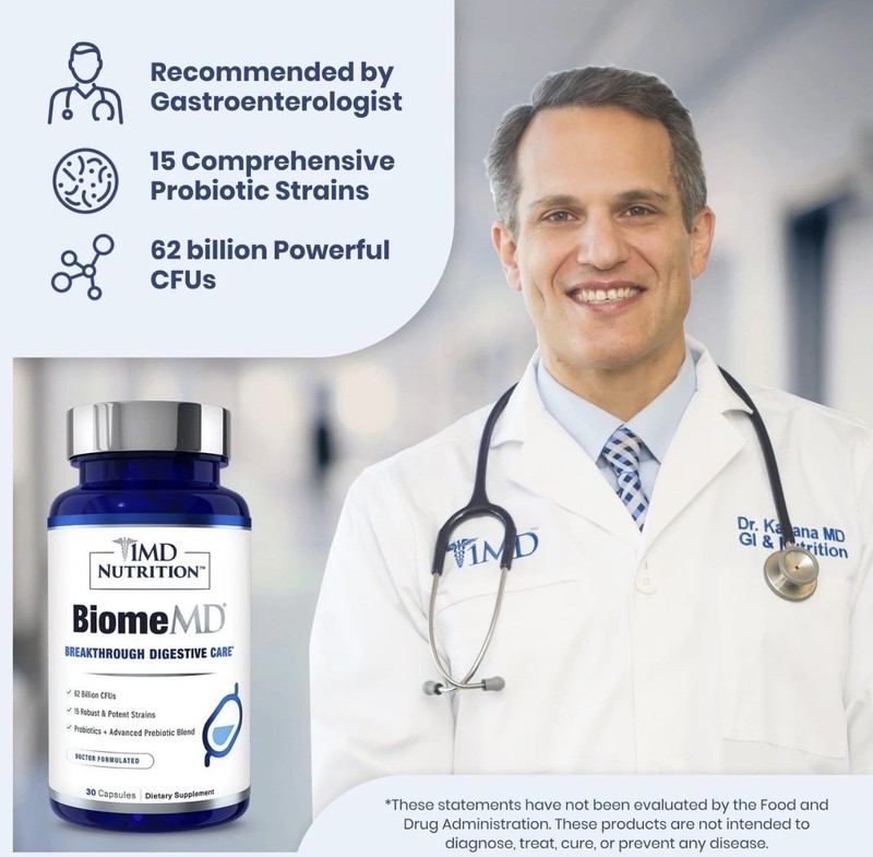 1MD Nutrition BiomeMD Probiotics | 62 Billion CFUs, 15 Comprehensive Strains - P gallery