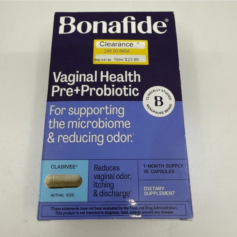 Bonafide Vaginal Health Pre + Probiotic Relief from Odor, Itching, & Discharge