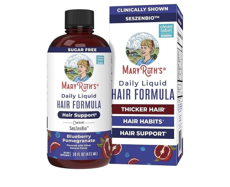 MARYRUTH’S Daily Liquid Hair Formula | With 500 mg SesZenBio™ + 2,500 mcg Biotin