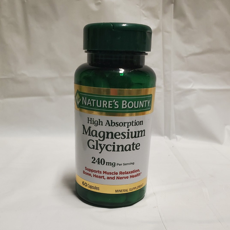 Nature’s Bounty High Absorption Magnesium Glycinate 240mg Capsules 60 Muscle