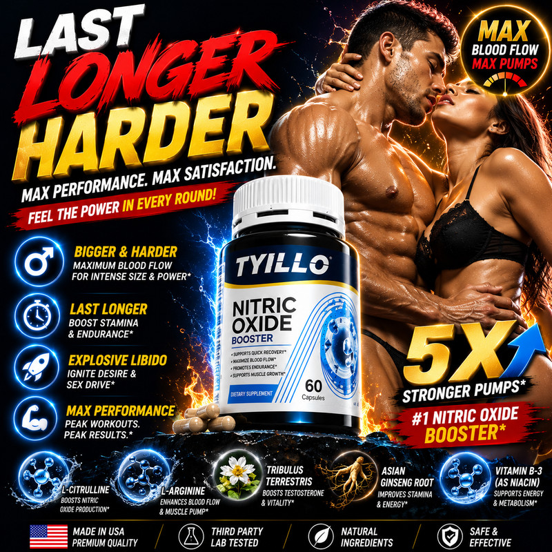 TYILLO Nitric Oxide Booster for Men Maximum Blood Flow & Stamina Support