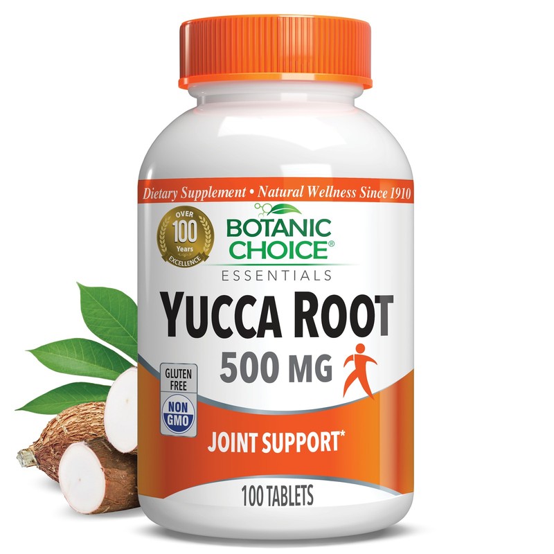 Botanic Choice Yucca Root Tablets 500 Mg. Joint Herbal Supplement, 100 Tablets
