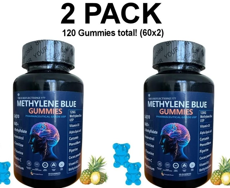 Blue Gummies, 2 PACK, 12 mg Cognitive Support, 60 gummies (120 total!)