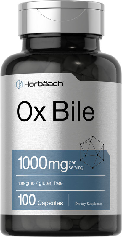 Ox Bile 1000mg | 100 Capsules | Digestive Enzymes | by Horbaach