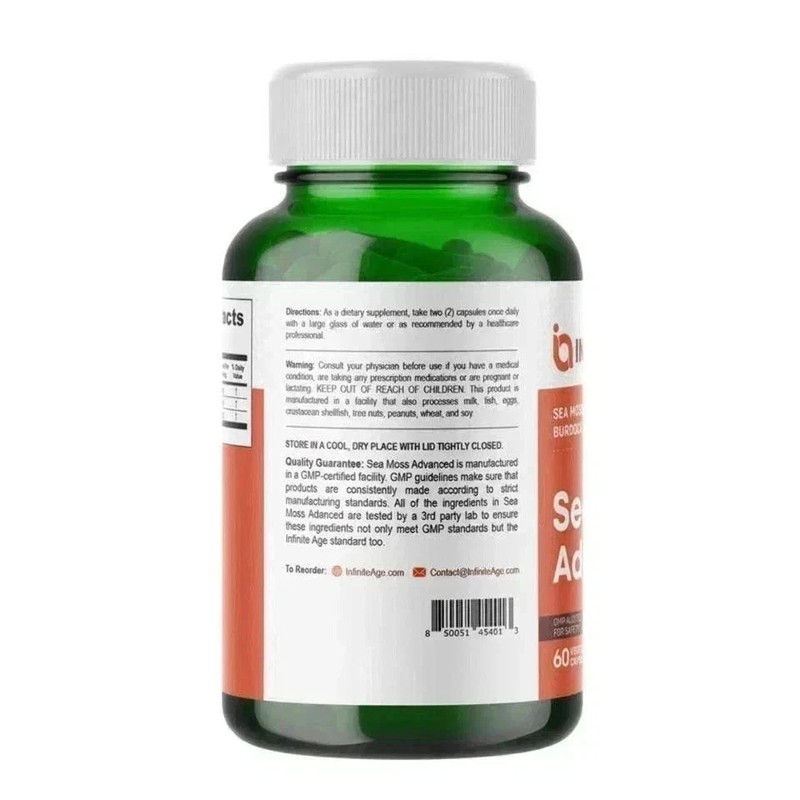 3 Pack INFINITE AGE Sea Moss Advanced 1250mg Superfood, High-Potency 60 Capsule gallery