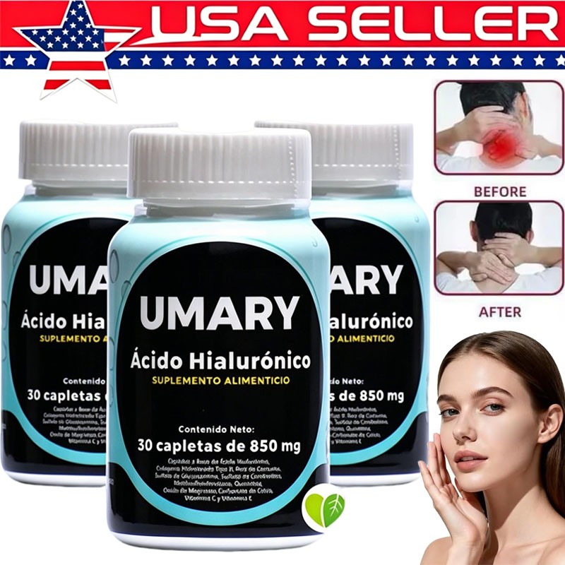 3 bottles Hyaluronic Acid 30 Caplets 850mg Daily Health Supplement New–