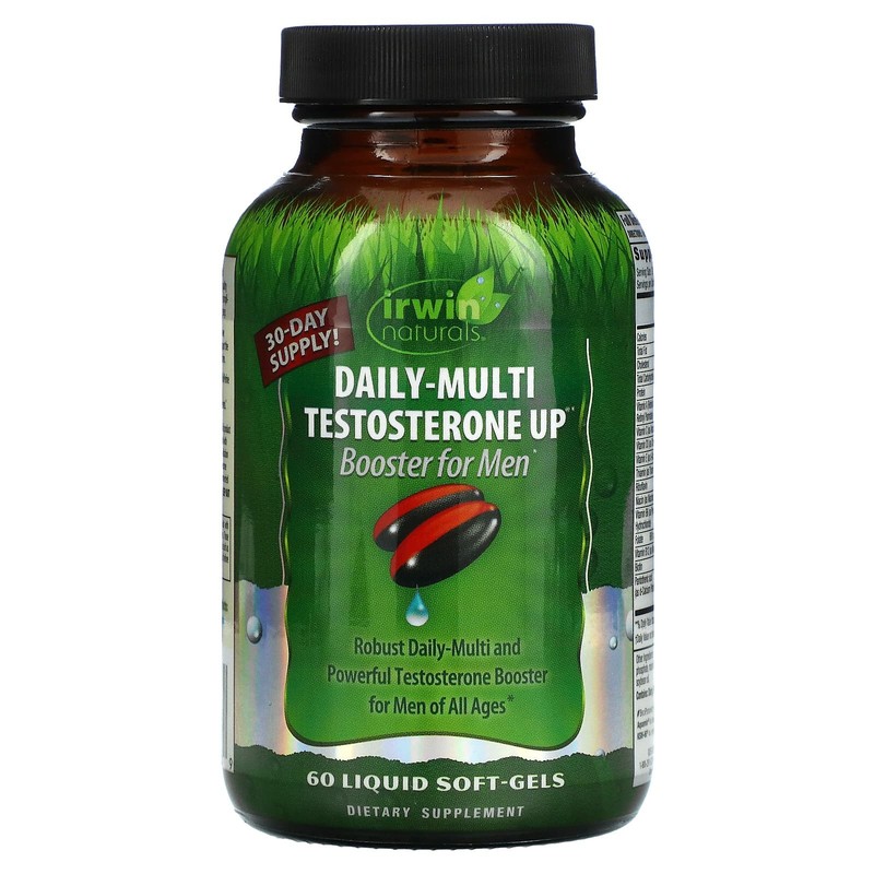 Irwin Naturals Daily-Multi Testosterone Up Booster For Men, 60 Softgels