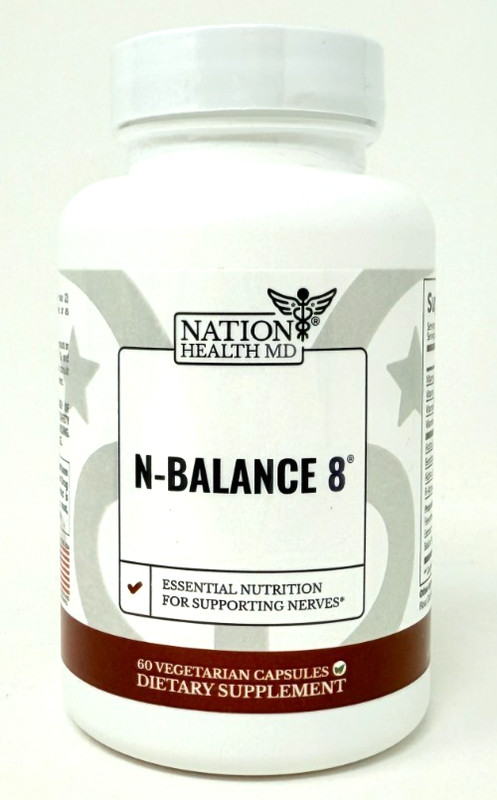 Nation Health MD N-BALANCE 8 Nerve Support Supplement for Nerve Pain 60 Capsules
