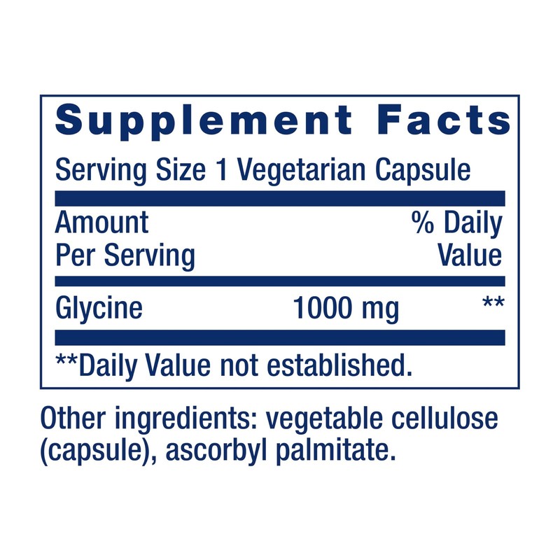 Life Extension Glycine, 1000 mg, Amino Acid 100 Count (Pack of 1), Off White gallery