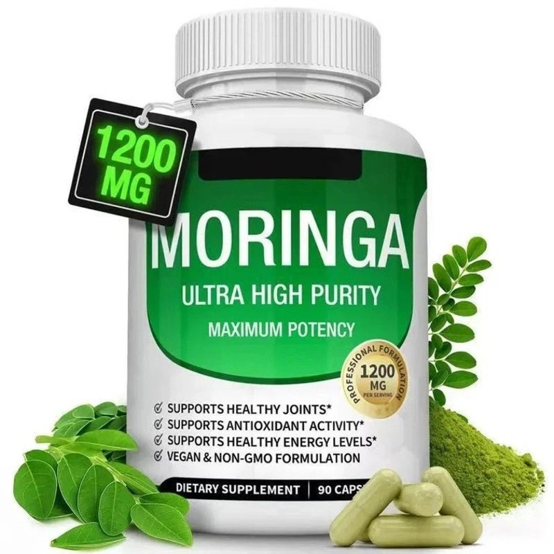 Moringa Powder Capsules 1200mg – Ultra High Purity,90 Caps for Energy & Immunity