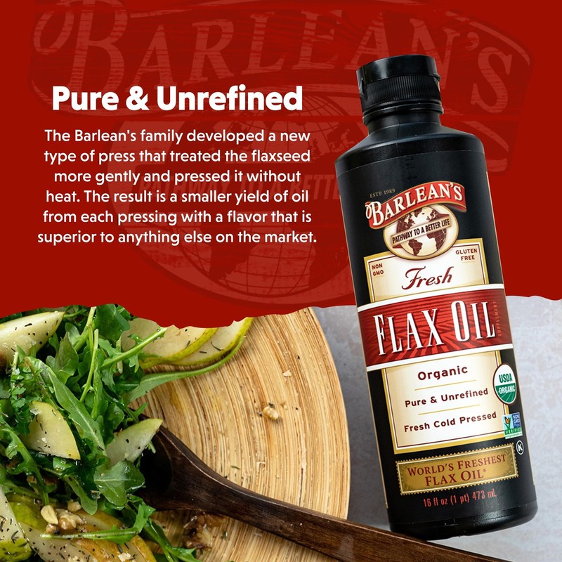 Flaxseed Oil Liquid 7,640mg ALA Omega 3 8 oz Cold Pressed Vegan Gluten Free gallery