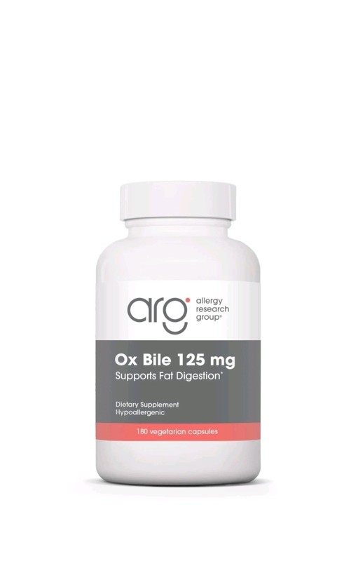 Ox Bile 125 mg, 180 Vegcaps Allergy Research Group Exp:01/2028 .#410