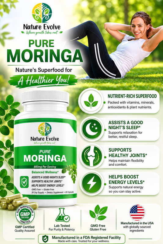 Nature Evolve Pure Moringa 800mg | 60 Veggie Capsules | GMO Free | Gluten Free gallery