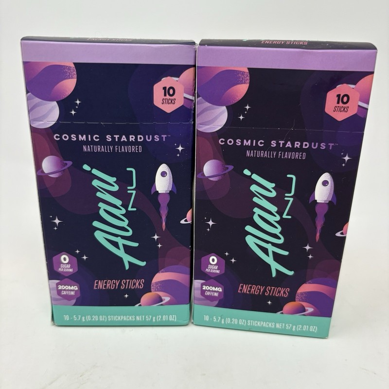 Alani Nu Energy Stick Packets Cosmic Stardust 2 Pkg Of 10 Each Exp 08/2026