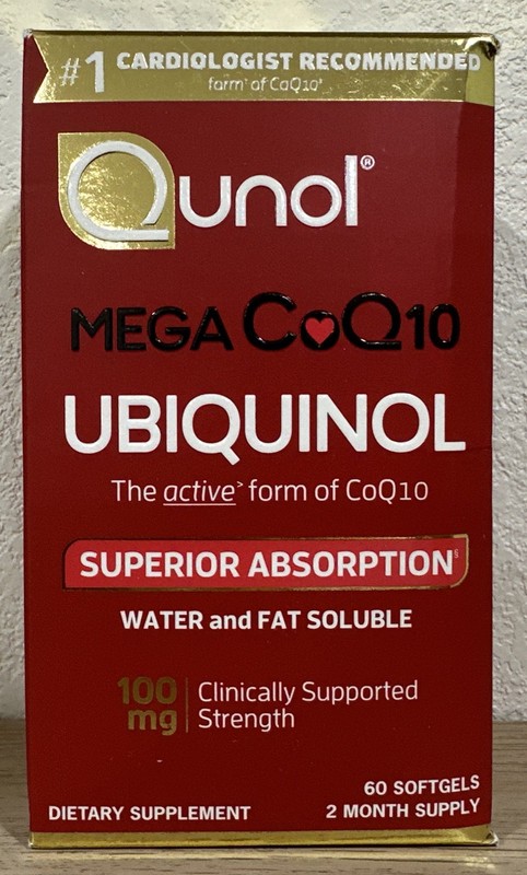 Qunol Mega CoQ10 UBIQUINOL 100mg 60 softgels EXP 11/28