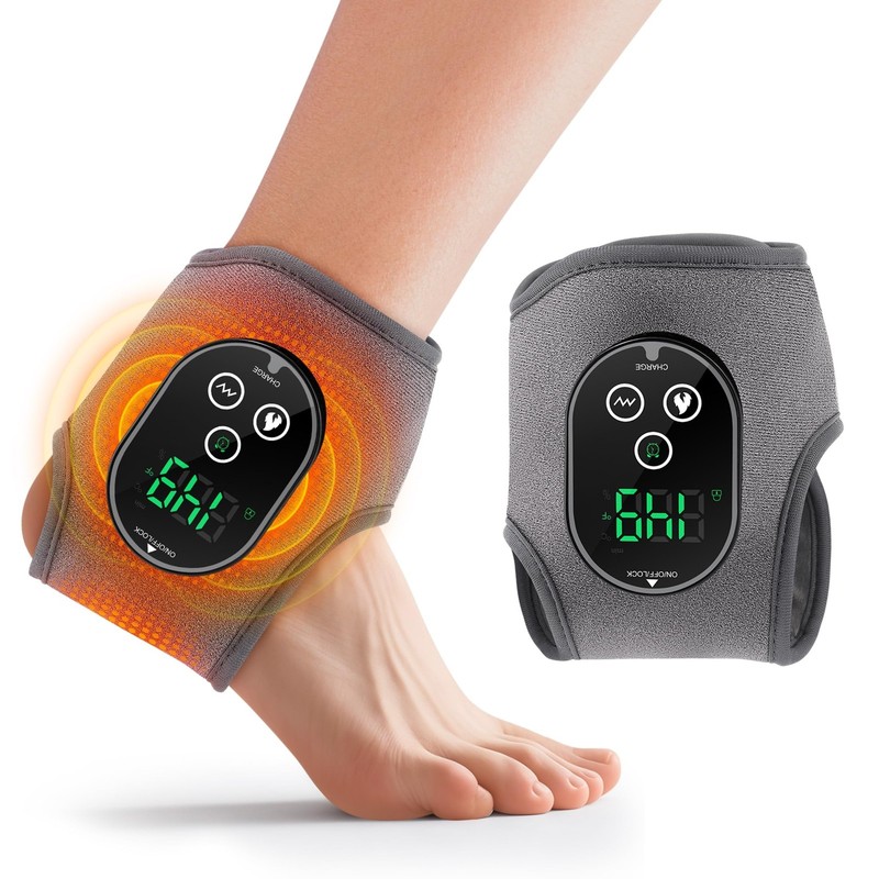 Cordless Foot Ankle Massager with Heat,Portable Foot Warmer Wrap,Ankle Brace …