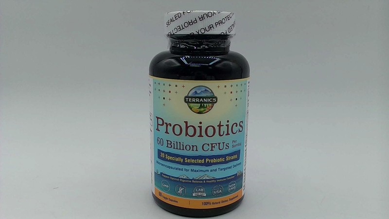 Terranics Probiotics 60 Billion CFU 20 Strains 60 Veg Capsules Prebiotics & P…