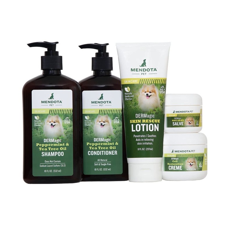 DERMagic System Skin Condition Kit for Pets – Peppermint & Tea Tree Oil Shamp…