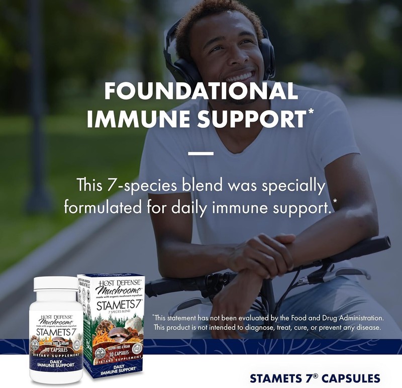 Host Defense Stamets 7-7 Species Blend - Mushroom Supplement for Immune Support gallery