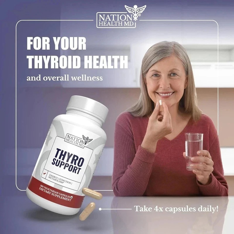 Thyro Support,Thyroid Supplement with Selenium, Bladderwrack & Zinc, Pack of 2 . gallery