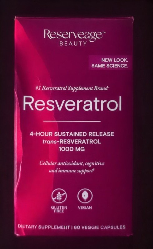 Reserveage Resveratrol 500 mg with Pterostilbene 60 Veggie Capsules Exp 8/2027