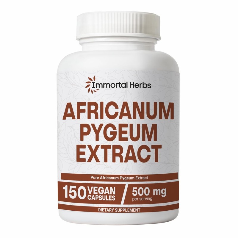 Immortal Herbs Africanum Pygeum Extract 500mg 150 Vegan Capsules Pure Bark