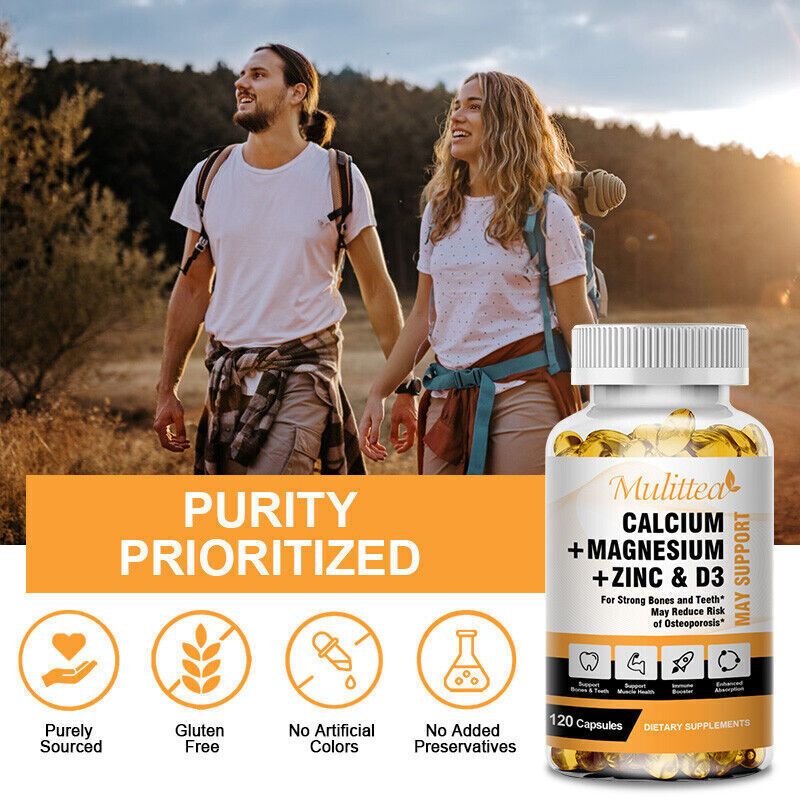 Calcium Magnesium Zinc with Vitamin D3 Bone Support Muscle Health 120pcs/bottle gallery