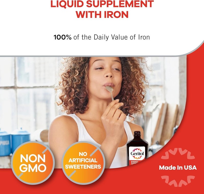 Geritol Liquid Multivitamin and Iron Supplement for Energy Support 12 Fl Oz gallery