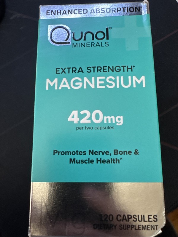 Qunol Extra Strength Magnesium 420mg 120 Cap New Exp 11/2027