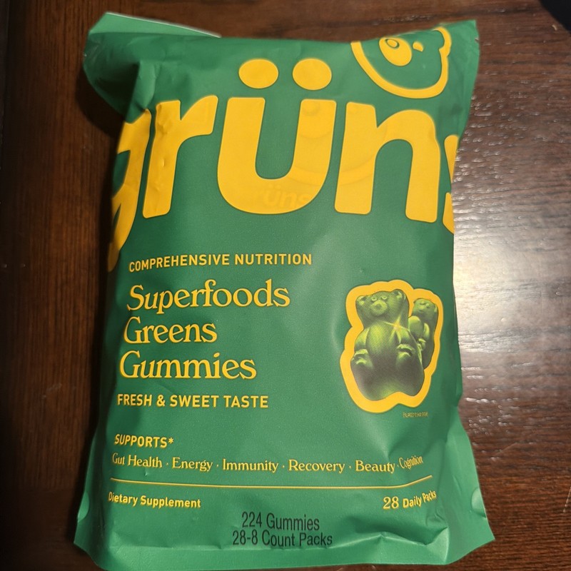 New Gruns Super Food Adult Vitamin Gummies – 28 Pack Sugar Free or Low Sugar
