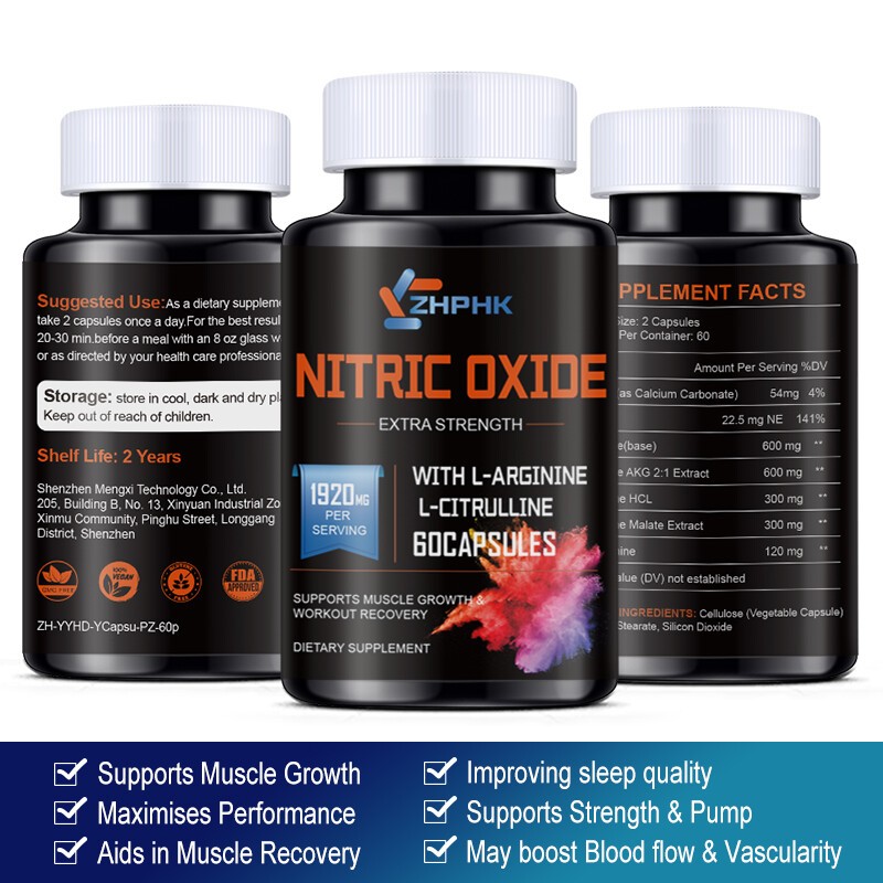 Nitric Oxide L-Arginine Pre Workout+Testosterone Booster,Tong-Kat Ali, Tribulus gallery