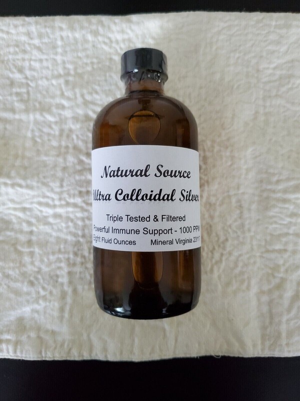 Two Bottles of Ultra Colloidal Silver – (2) 8 oz Glass Bottles