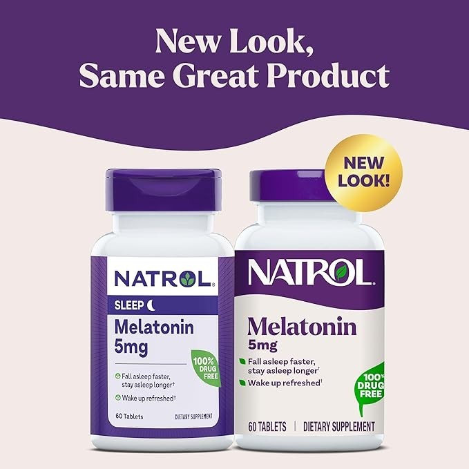 Natrol Melatonin 5 mg 60 Tablets Fall asleep faster, stay asleep longer 1 pack gallery