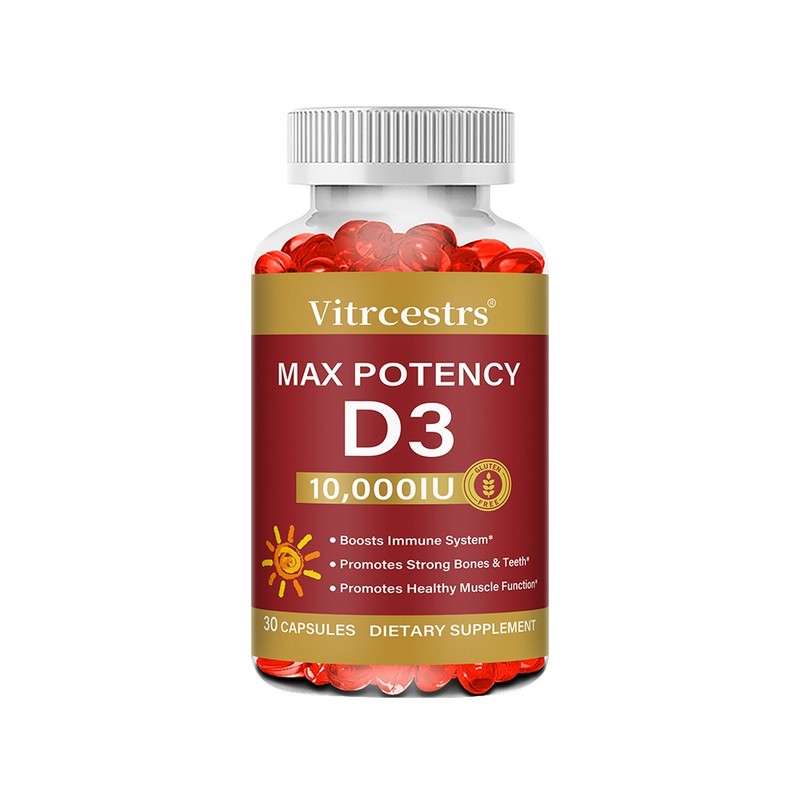 Vitrcestrs Vitamin D3 10000 IU Softgels,30/60/120 Count,Gluten Free,High Potency