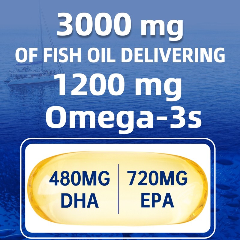 2 Pack 3000mg Omega 3 Fish Oil Supplement w/EPA & DHA,360 Softgels gallery