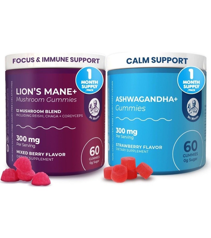 DR. MORITZ Lion’s Mane+ & Ashwagandha Mind & Mood Duo Pack 120 Gummies