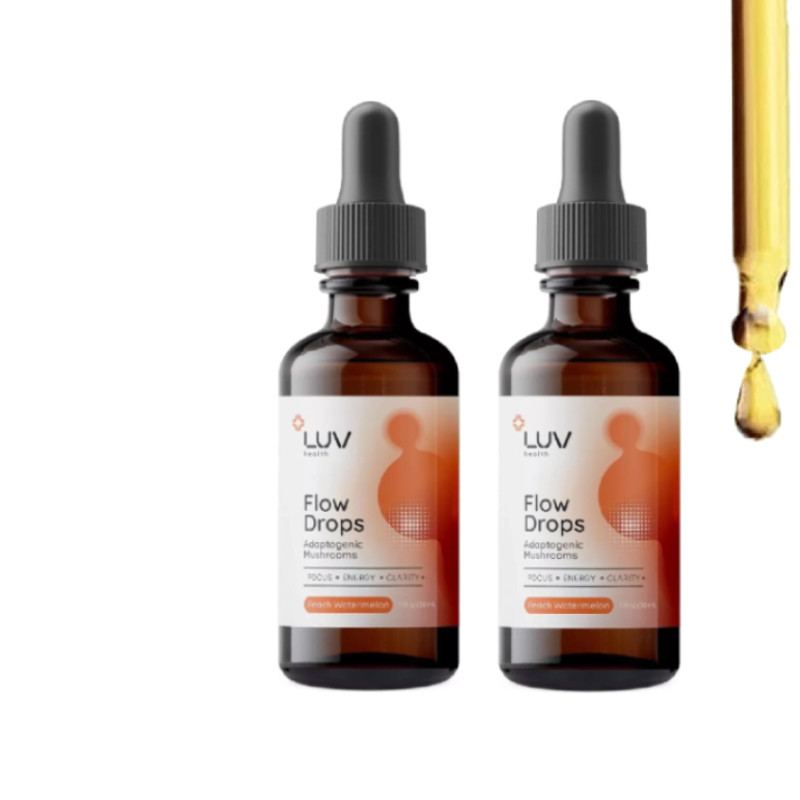 Adaptogen Mushroom Blend Health Flow Drops Peach Watermelon Flavor Dietary 1-3x gallery