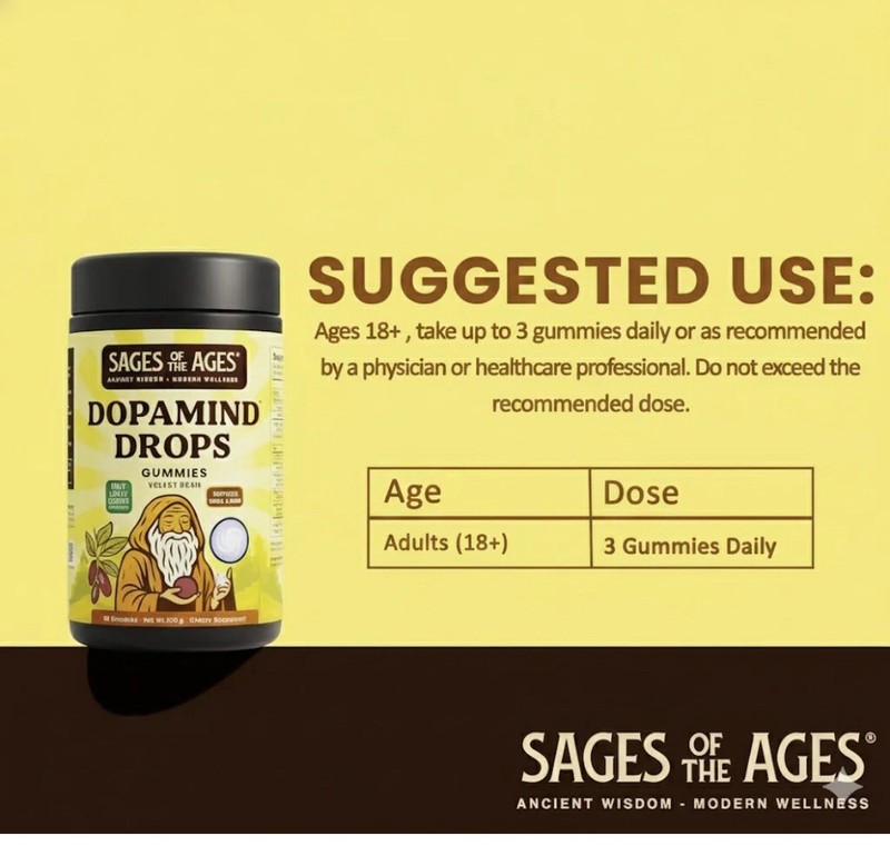 Sages Of The Ages Dopamind Drops Dopamine Support Gummies 90ct EXP 09/2027 gallery