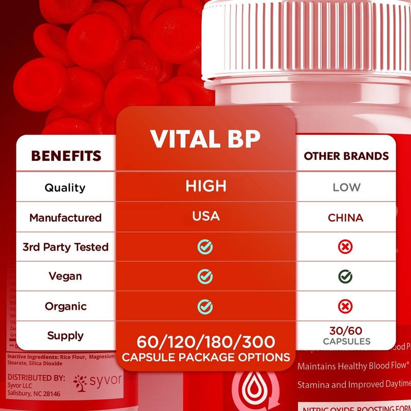 (1-5 Pack)Vital BP Advanced Blood Support Vitamin Formula VitalBP 60 Capsules.US gallery