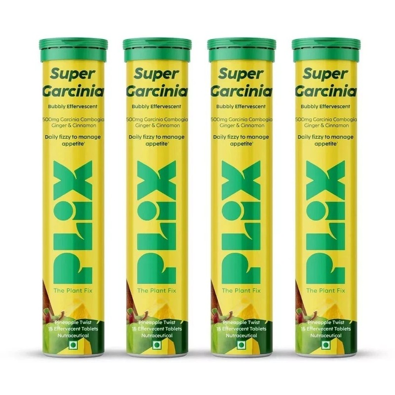 PLIX – THE PLANT FIX – Super Garcinia – 15 Effervescen Tabs – Pack of 4