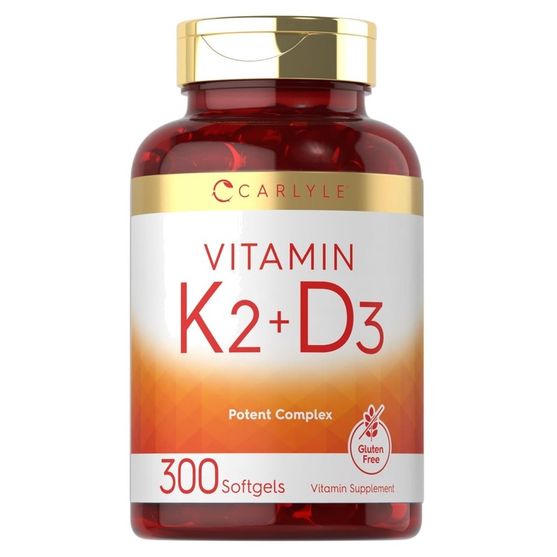 Vitamin D3 10000 IU K2 MK7 200 mcg, Vit D3 and K2 Supplement 300 softgels