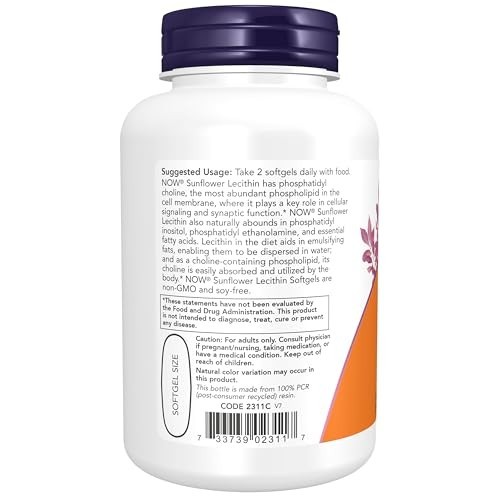 Supplements, Sunflower Lecithin 1200 Mg with Phosphatidyl Choline, 100 Softgels gallery