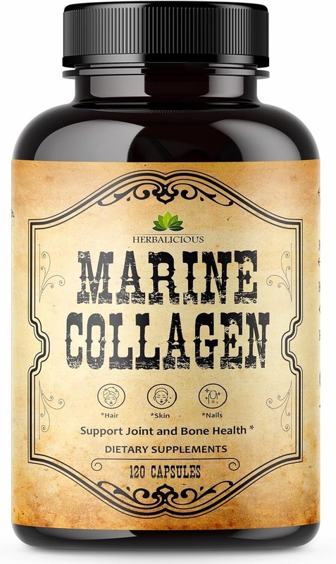 Marine Collagen – Hydrolyzed Fish Collagen Supplements for Radiant Skin 120 Caps