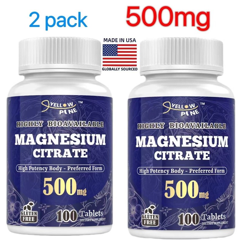 💊Yellow Pine💊 500mg Magnesium Citrate / 2 Pack