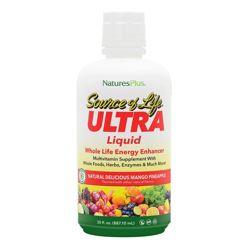 Natures Plus Ultra Source of Life Liquid – 30 fl oz – Mango Pineapple Flavor …