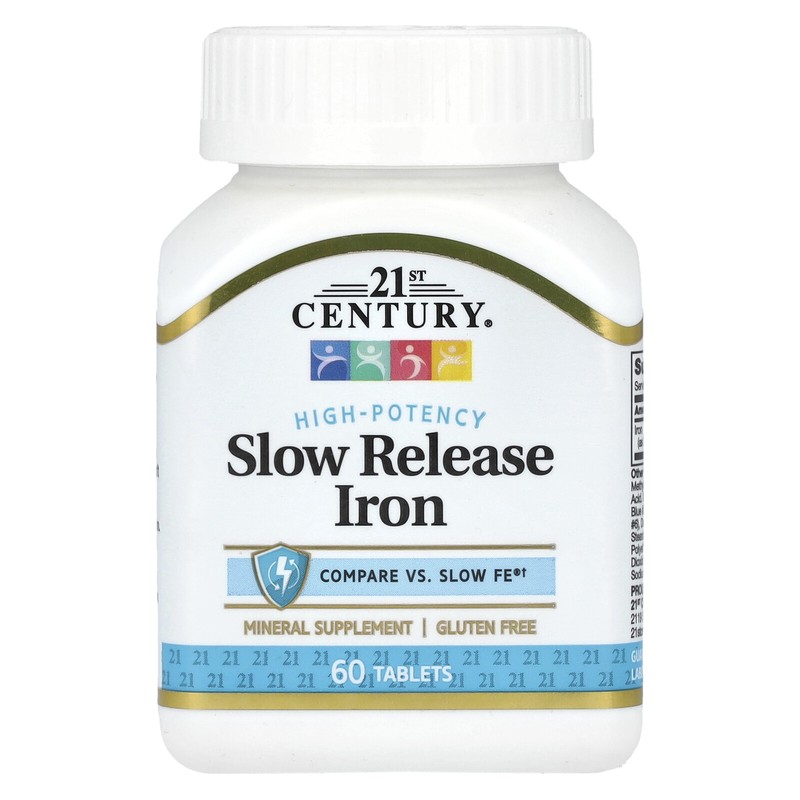 Slow Release Iron, High Potency, 60 Tablets