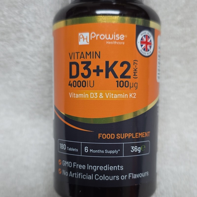 Prowise Healthcare Vitamin D3+K2 MK-7 4000 IU 100 µg 180 Tablets GMO Free