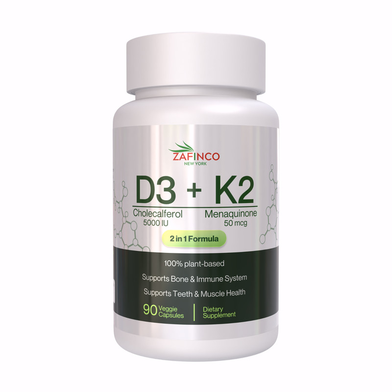 Vitamin D3-K2-5000 IU Cholecalferol with 110 mcg Vitamin-MK7, Dietary Supplement