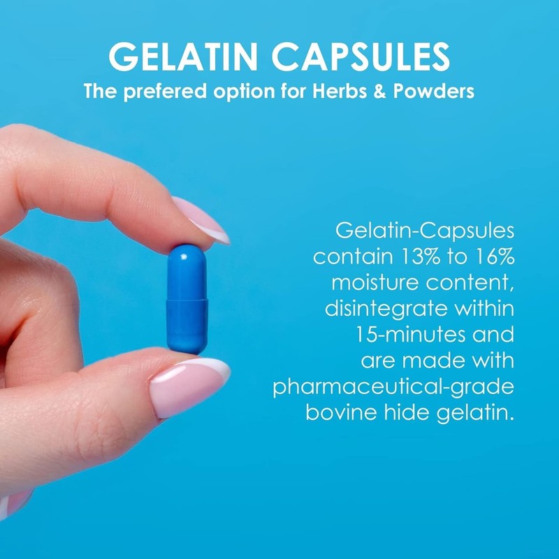 Size 000 Empty Gelatin Capsules Clear 500 Count Gluten Free Kosher gallery